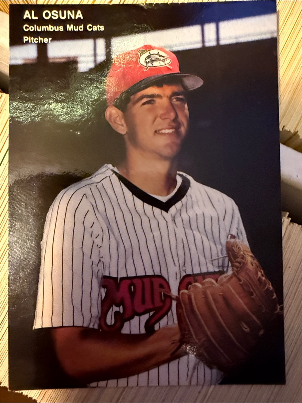 Al Osuna Columbus Mud Cats Pitcher 1990 Best Cards Co. #312